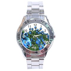 Flowers Roses Rose Nature Bouquet Stainless Steel Analogue Watch by Proyonanggan