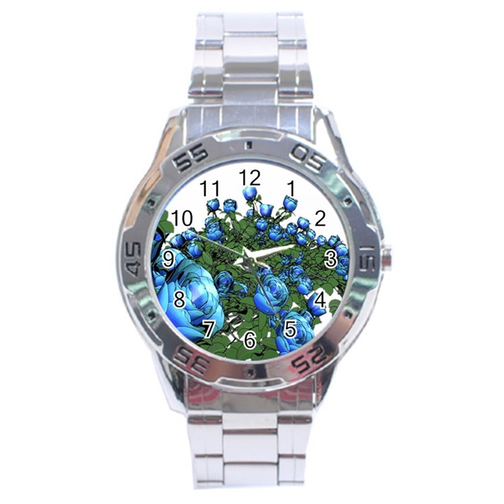 Flowers Roses Rose Nature Bouquet Stainless Steel Analogue Watch