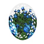 Flowers Roses Rose Nature Bouquet Oval Filigree Ornament (Two Sides) Front