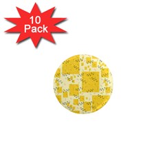 Party Confetti Yellow Squares 1  Mini Magnet (10 Pack)  by Proyonanggan