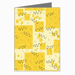 Party Confetti Yellow Squares Greeting Card