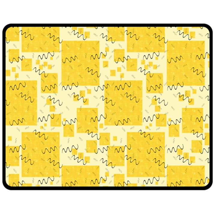 Party Confetti Yellow Squares Two Sides Fleece Blanket (Medium)