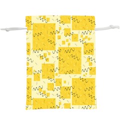 Party Confetti Yellow Squares Lightweight Drawstring Pouch (xl)