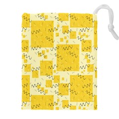 Party Confetti Yellow Squares Drawstring Pouch (4xl)