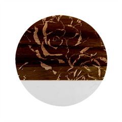 Roses Flowers Plant Romance Marble Wood Coaster (round) by Proyonanggan