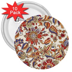 Retro Paisley Patterns, Floral Patterns, Background 3  Buttons (10 Pack)  by nateshop