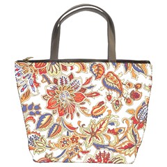 Retro Paisley Patterns, Floral Patterns, Background Bucket Bag by nateshop