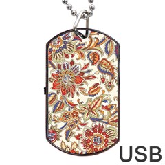 Retro Paisley Patterns, Floral Patterns, Background Dog Tag Usb Flash (one Side) by nateshop