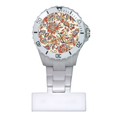 Retro Paisley Patterns, Floral Patterns, Background Plastic Nurses Watch by nateshop