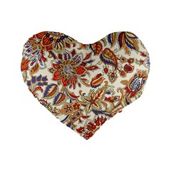 Retro Paisley Patterns, Floral Patterns, Background Standard 16  Premium Flano Heart Shape Cushions by nateshop