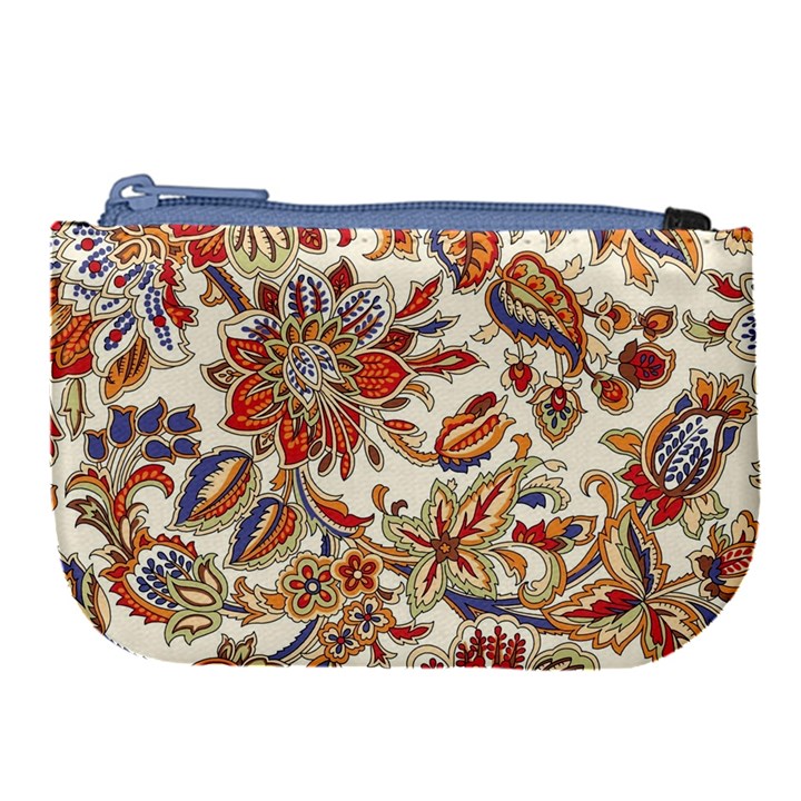 Retro Paisley Patterns, Floral Patterns, Background Large Coin Purse