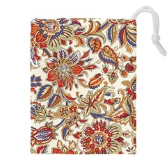 Retro Paisley Patterns, Floral Patterns, Background Drawstring Pouch (5xl) by nateshop