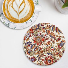 Retro Paisley Patterns, Floral Patterns, Background Uv Print Round Tile Coaster by nateshop