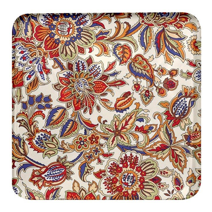 Retro Paisley Patterns, Floral Patterns, Background Square Glass Fridge Magnet (4 pack)