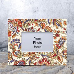 Retro Paisley Patterns, Floral Patterns, Background White Tabletop Photo Frame 4 x6  by nateshop