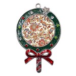 Retro Paisley Patterns, Floral Patterns, Background Metal X Mas Lollipop with Crystal Ornament Front