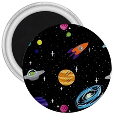 Space Cartoon, Planets, Rockets 3  Magnets by nateshop