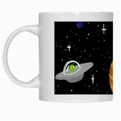 Space Cartoon, Planets, Rockets White Mug by nateshop