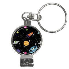 Space Cartoon, Planets, Rockets Nail Clippers Key Chain by nateshop