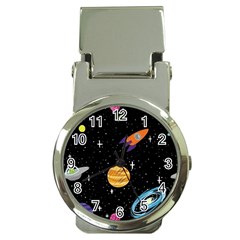 Space Cartoon, Planets, Rockets Money Clip Watches by nateshop