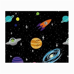 Space Cartoon, Planets, Rockets Small Glasses Cloth by nateshop