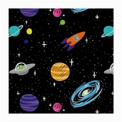 Space Cartoon, Planets, Rockets Medium Glasses Cloth (2 Sides) by nateshop