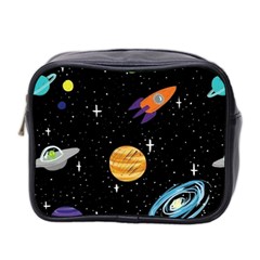 Space Cartoon, Planets, Rockets Mini Toiletries Bag (two Sides) by nateshop