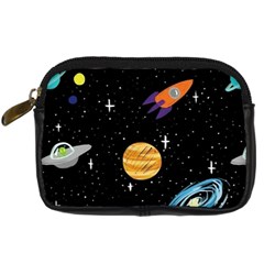 Space Cartoon, Planets, Rockets Digital Camera Leather Case by nateshop