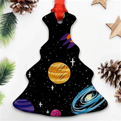 Space Cartoon, Planets, Rockets Christmas Tree Ornament (two Sides) by nateshop