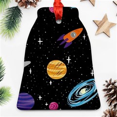 Space Cartoon, Planets, Rockets Bell Ornament (two Sides) by nateshop