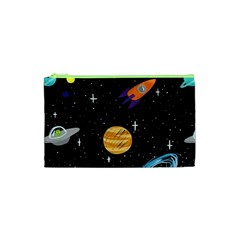 Space Cartoon, Planets, Rockets Cosmetic Bag (xs) by nateshop