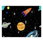 Space Cartoon, Planets, Rockets Two Sides Premium Plush Fleece Blanket (Large) 80 x60  Blanket Front