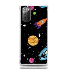 Space Cartoon, Planets, Rockets Samsung Galaxy Note 20 Tpu Uv Case by nateshop