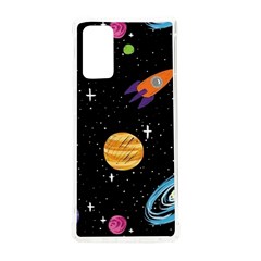 Space Cartoon, Planets, Rockets Samsung Galaxy Note 20 Tpu Uv Case by nateshop