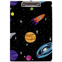 Space Cartoon, Planets, Rockets A4 Acrylic Clipboard by nateshop