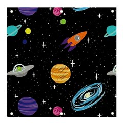 Space Cartoon, Planets, Rockets Banner And Sign 4  X 4  by nateshop