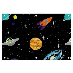 Space Cartoon, Planets, Rockets Banner And Sign 6  X 4  by nateshop