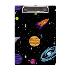 Space Cartoon, Planets, Rockets A5 Acrylic Clipboard by nateshop