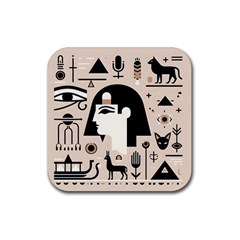 Egypt Pyramid Nature Desert Rubber Coaster (square) by Proyonanggan