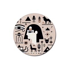 Egypt Pyramid Nature Desert Rubber Round Coaster (4 Pack) by Proyonanggan