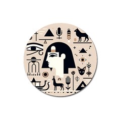 Egypt Pyramid Nature Desert Magnet 3  (round) by Proyonanggan