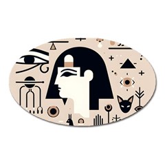 Egypt Pyramid Nature Desert Oval Magnet by Proyonanggan