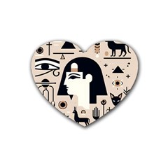 Egypt Pyramid Nature Desert Rubber Coaster (heart) by Proyonanggan