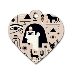 Egypt Pyramid Nature Desert Dog Tag Heart (one Side) by Proyonanggan