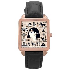 Egypt Pyramid Nature Desert Rose Gold Leather Watch  by Proyonanggan