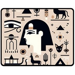 Egypt Pyramid Nature Desert Two Sides Fleece Blanket (medium) by Proyonanggan