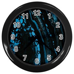 Stains, Liquid, Texture, Macro, Abstraction Wall Clock (black) by nateshop