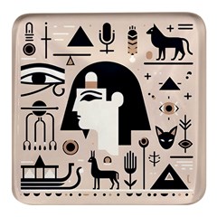 Egypt Pyramid Nature Desert Square Glass Fridge Magnet (4 Pack) by Proyonanggan