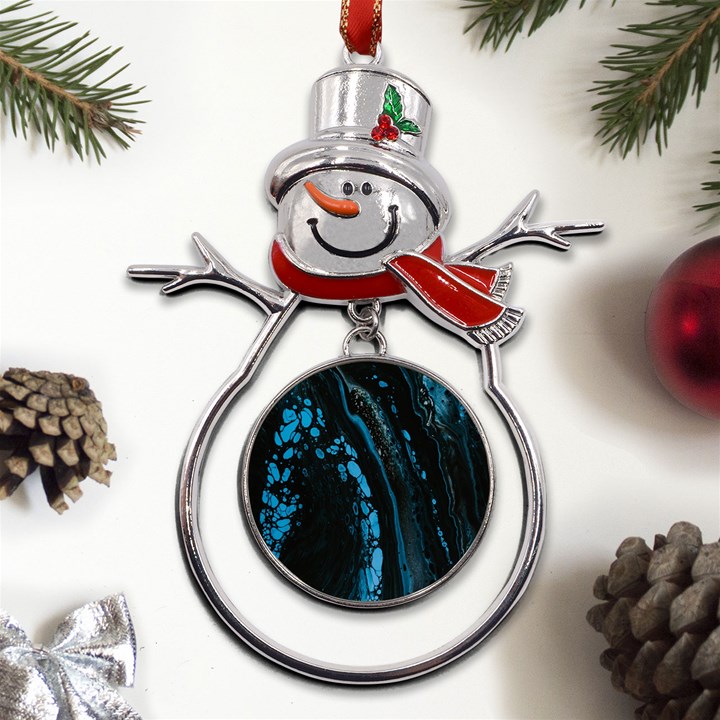 Stains, Liquid, Texture, Macro, Abstraction Metal Snowman Ornament