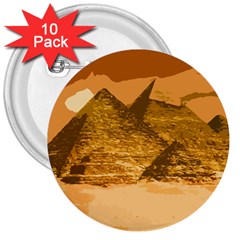 Pyramids Egypt Pyramid Desert Sand 3  Buttons (10 Pack)  by Proyonanggan